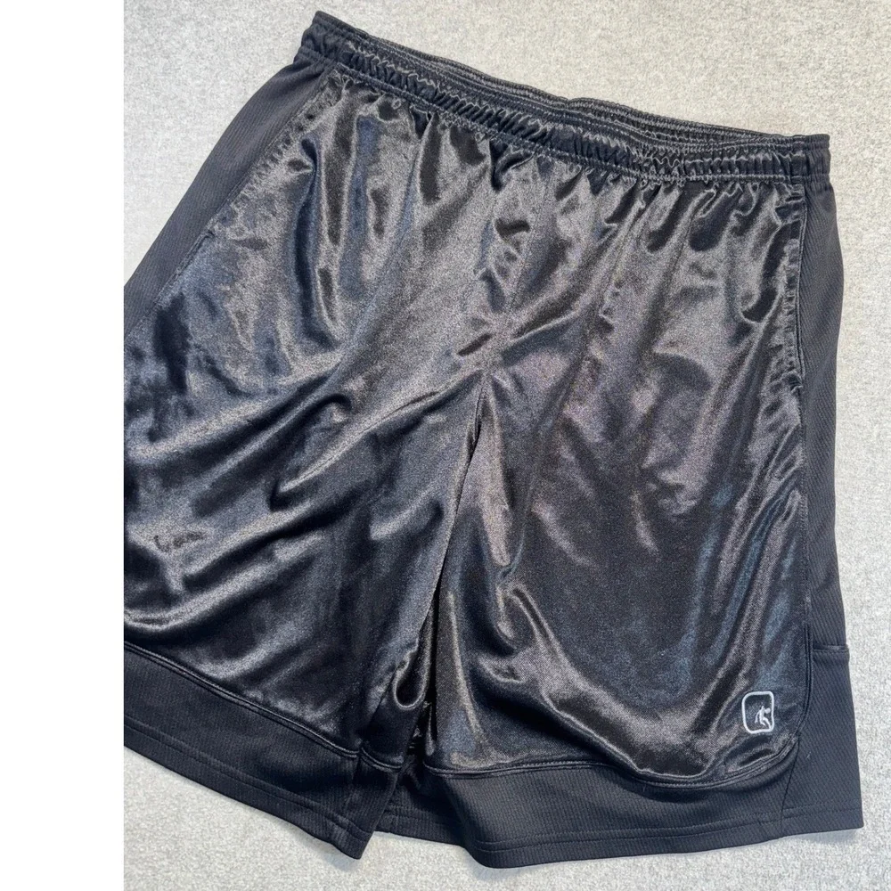 AND1 Mens 2XL‎ Black Shiny Athletic Basketball Shorts Activewear Gym Training